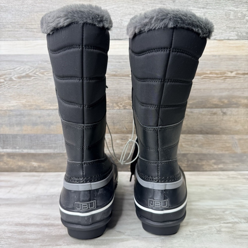 JBU Sabine Ladies' Water Resistant Winter Faux Fur Snow Boot Black Size 8 - Picture 2 of 12